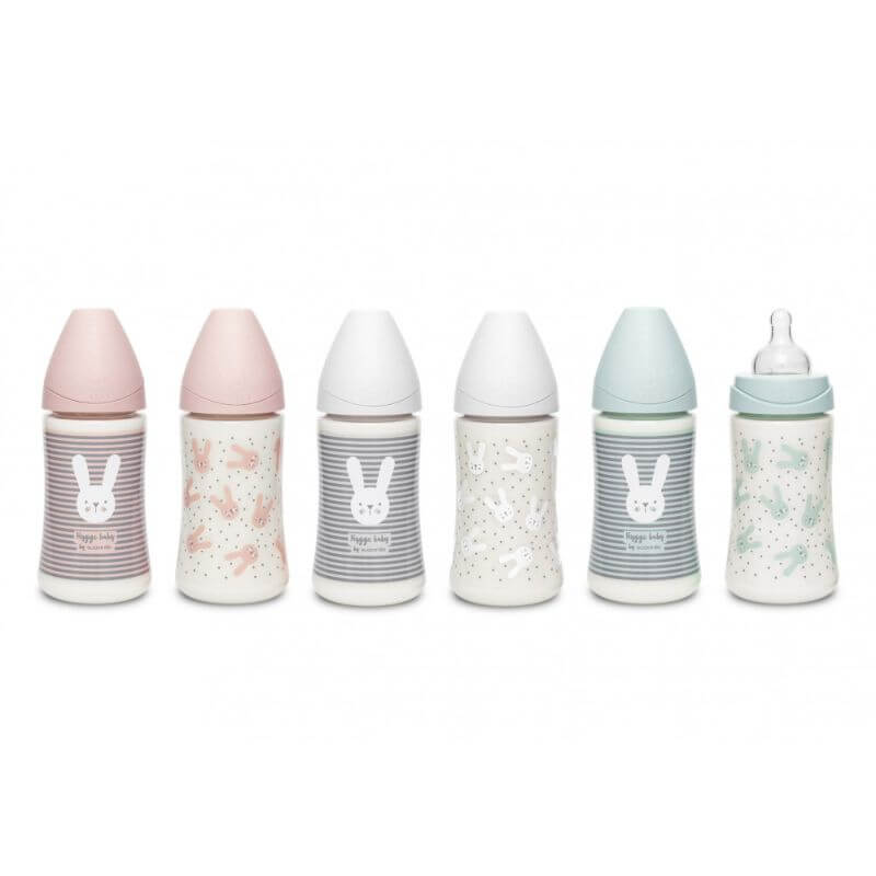 Suavinex Feeding Bottle 270ml | PA 3P S | Rabbit Green – BPA-Free, Anti-Colic