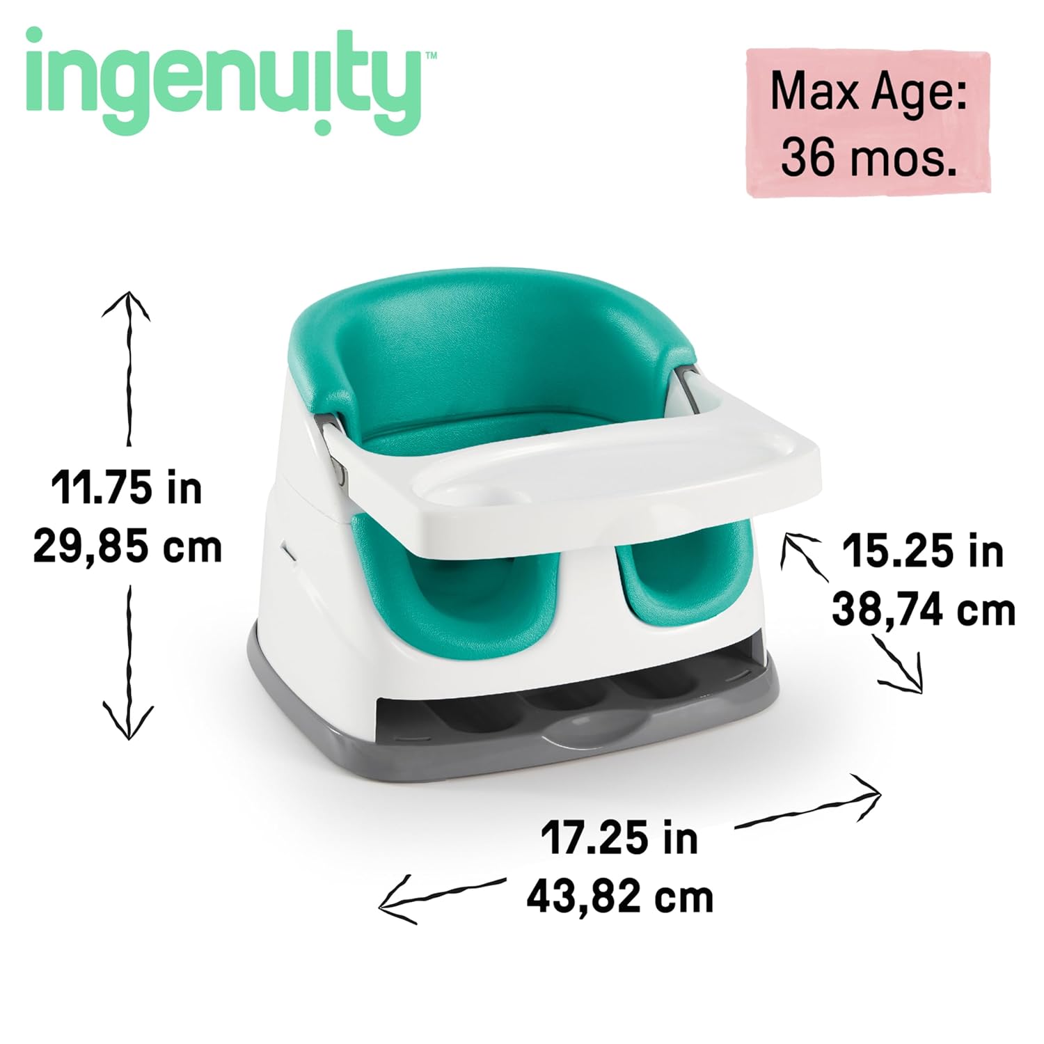 Ingenuity - Baby Base 2In1 Seat Ultramarine Green | 6M-3Y