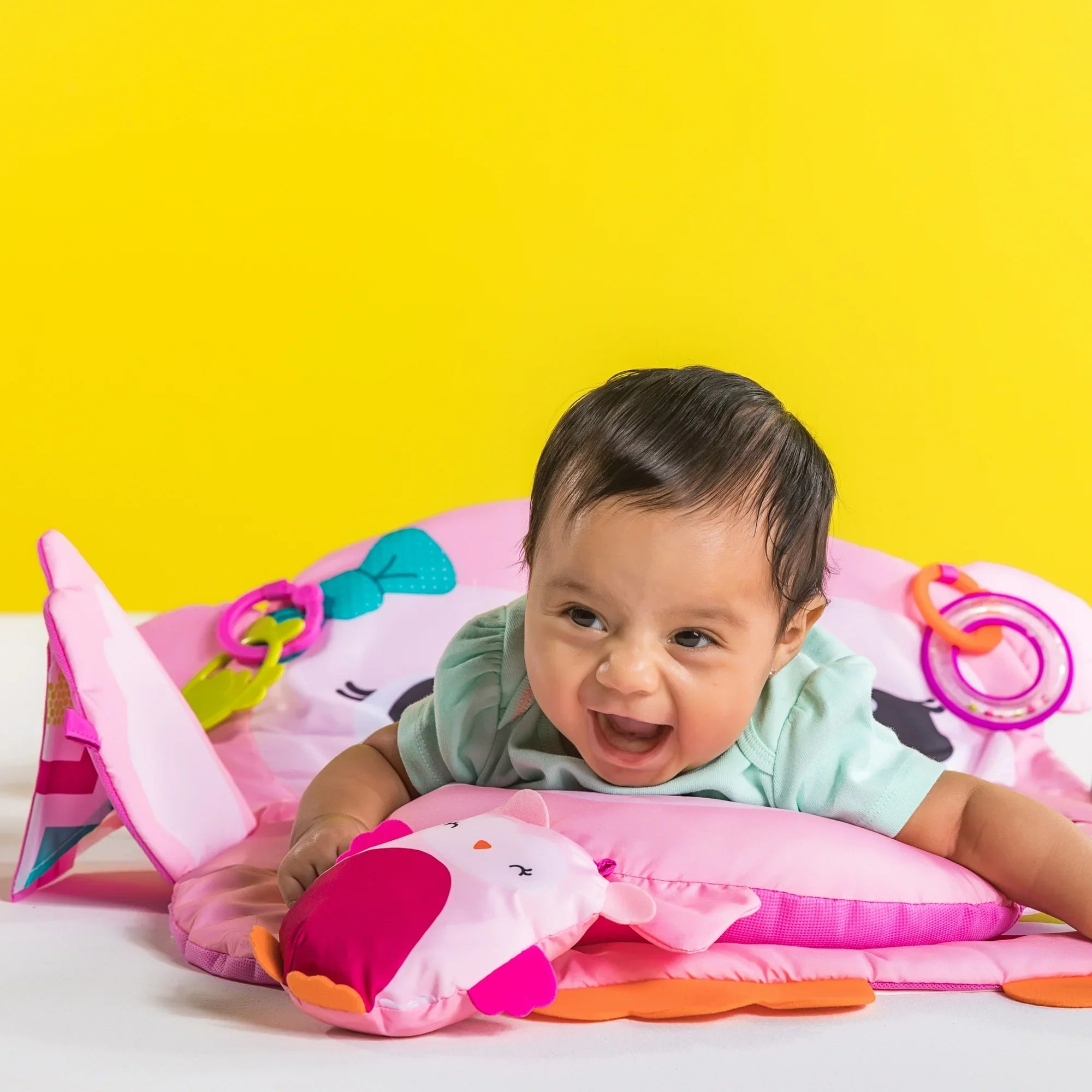 Bright Starts - Tummy Time Prop & Play | Pink | 0-36 M