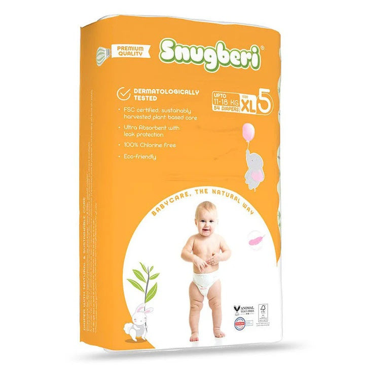 Snugberi Premium Eco Friendly Diapers | Size 5 | X Large | 11 - 18Kg