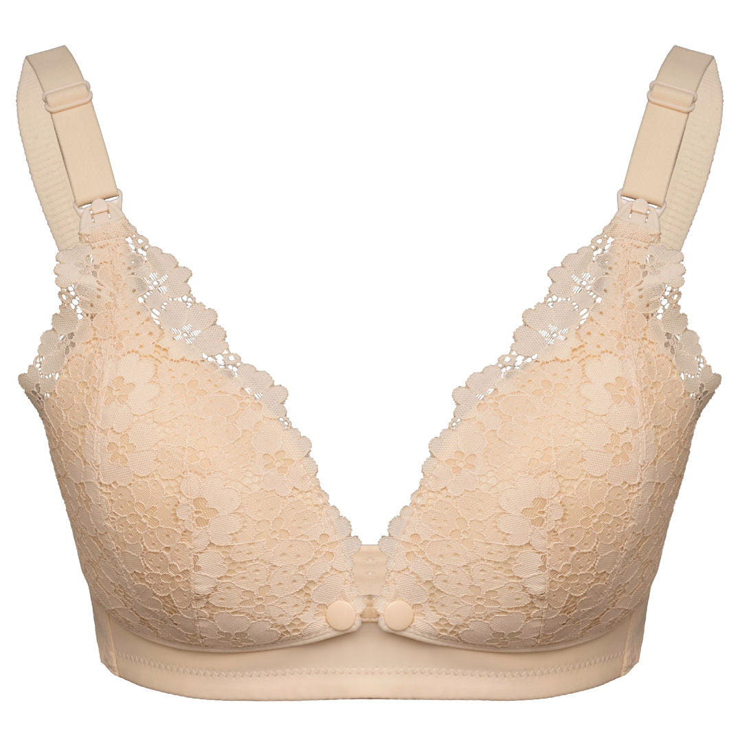 Okus - Pretty Lace Nursing Bra - Nude