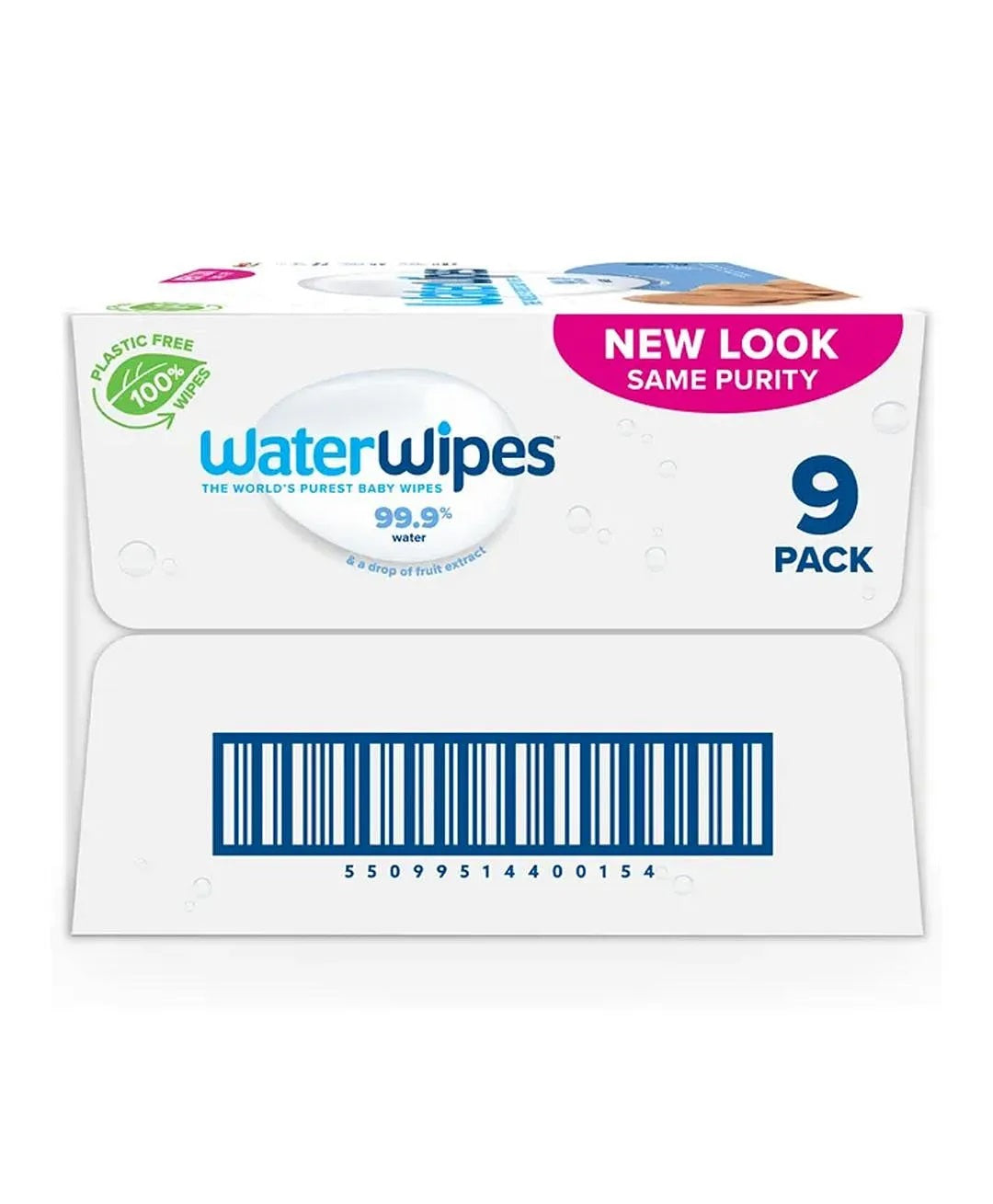 WaterWipes - Original Plastic Free Baby Wipes | 540 wet wipes | 9 packs | 99.9% Water Based Wet Wipes & Unscented for Sensitive Skin