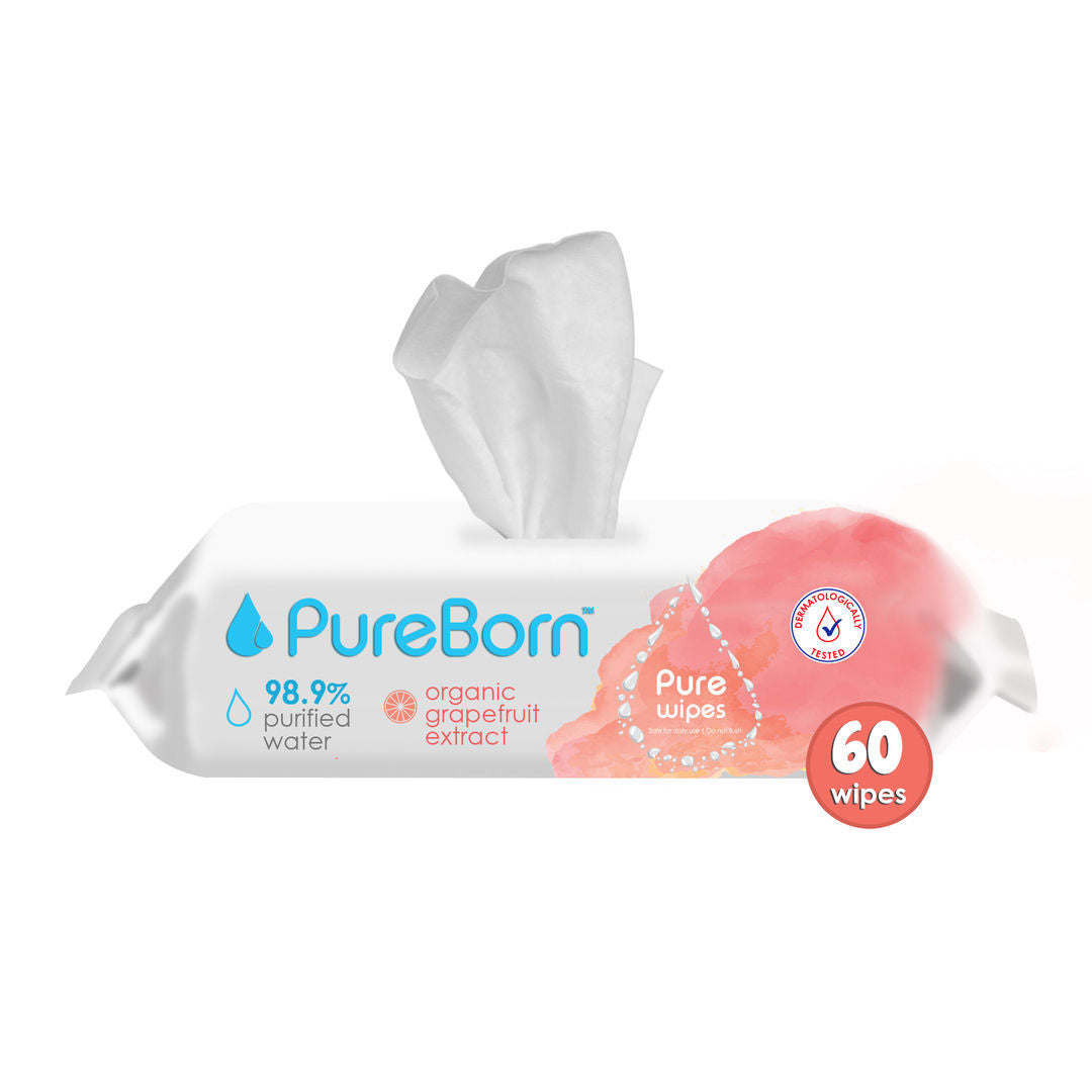 Pureborn - Pure Grapefruit Wipes 60s