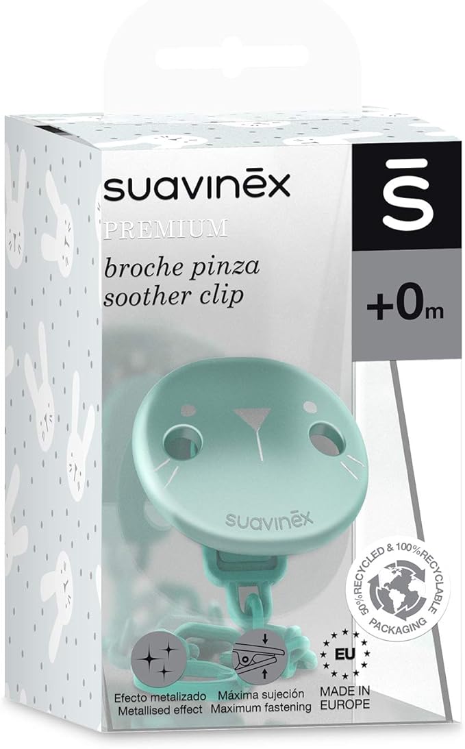 Suavinex - Premium Soother Chain For Babies - Green | 0+ M