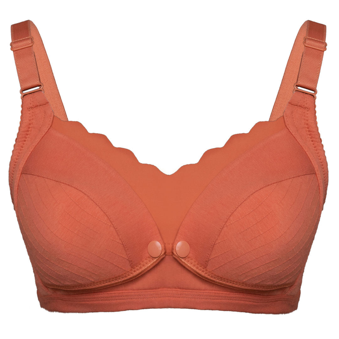 Okus - Comfy Cotton Seamless Nursing Bra - Orange