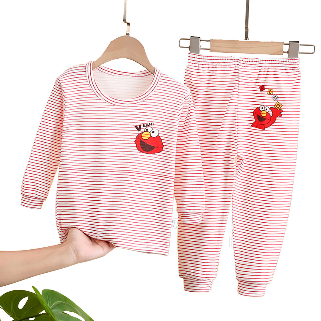 Ministry of Style - Pink Striped Elmo Long sleeves 2 pc Pajama set for Girl - 2Y-3Y