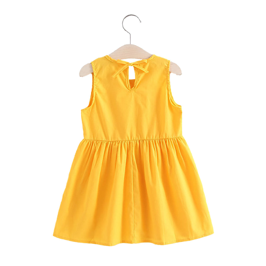 Ministry of Style - Summer Basics Solid Yellow Sleeveless dress for Girls - 5Y