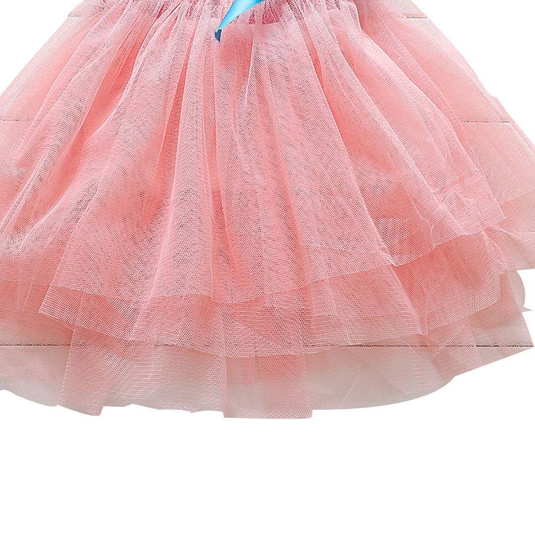 Ministry of Style - White and Pink Party wear Sleeveless Frock