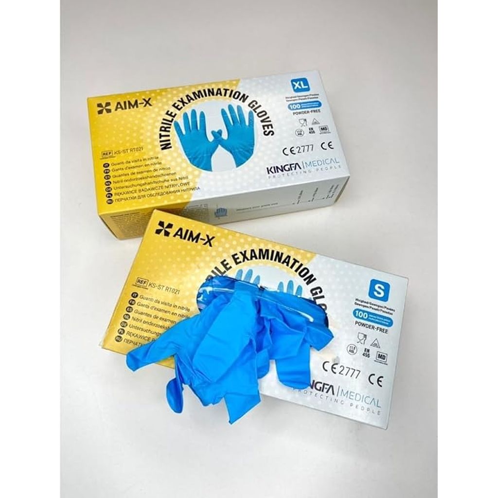Aim-X Medical Nitrile Powder-Free Examination Gloves - L