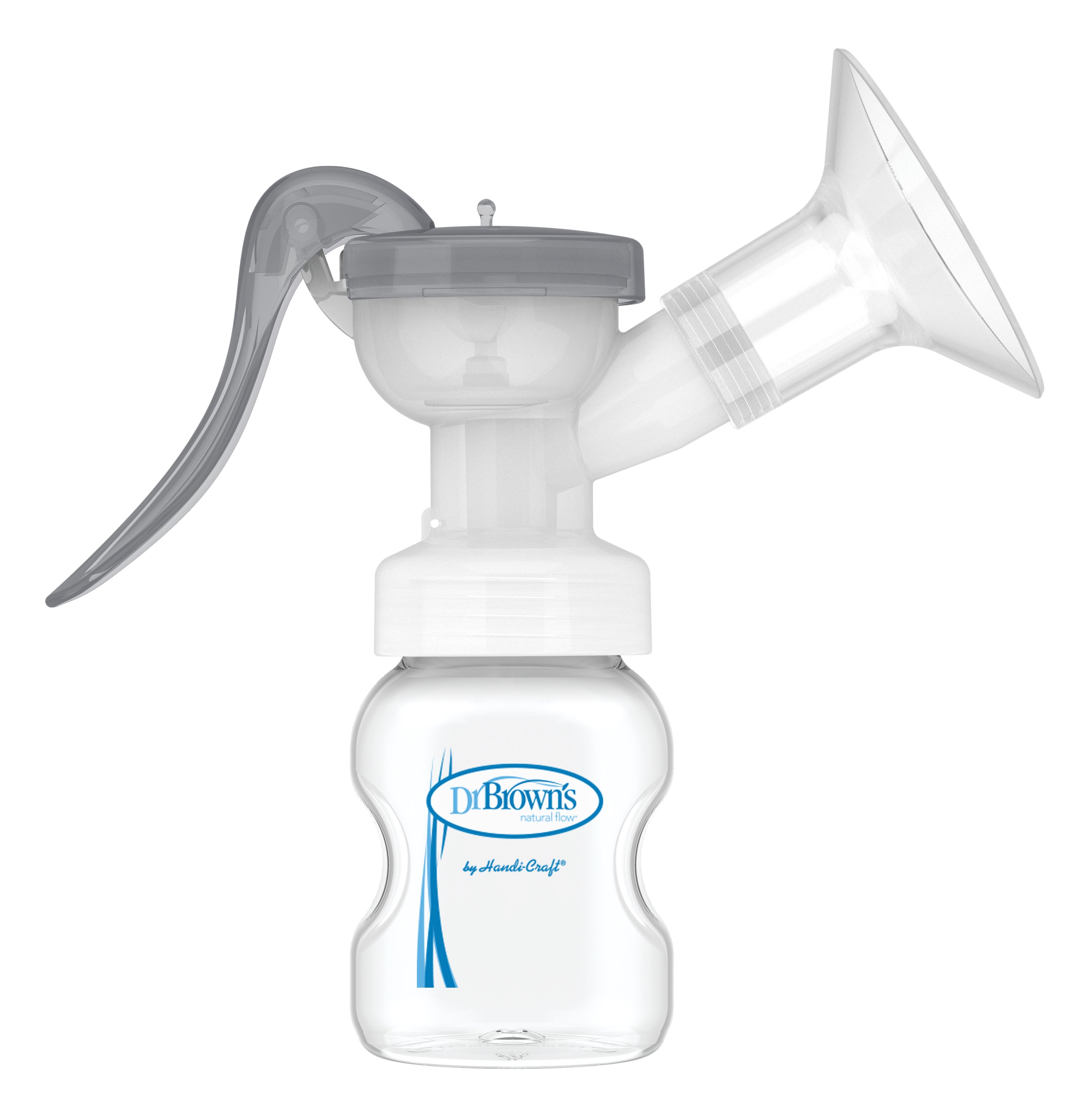 Manual Breast Pump w/ SoftShape™ Silicone Shield (includes 1x150 ml PP W-N Options+ bottle w/ L1 nipple and storage cap).