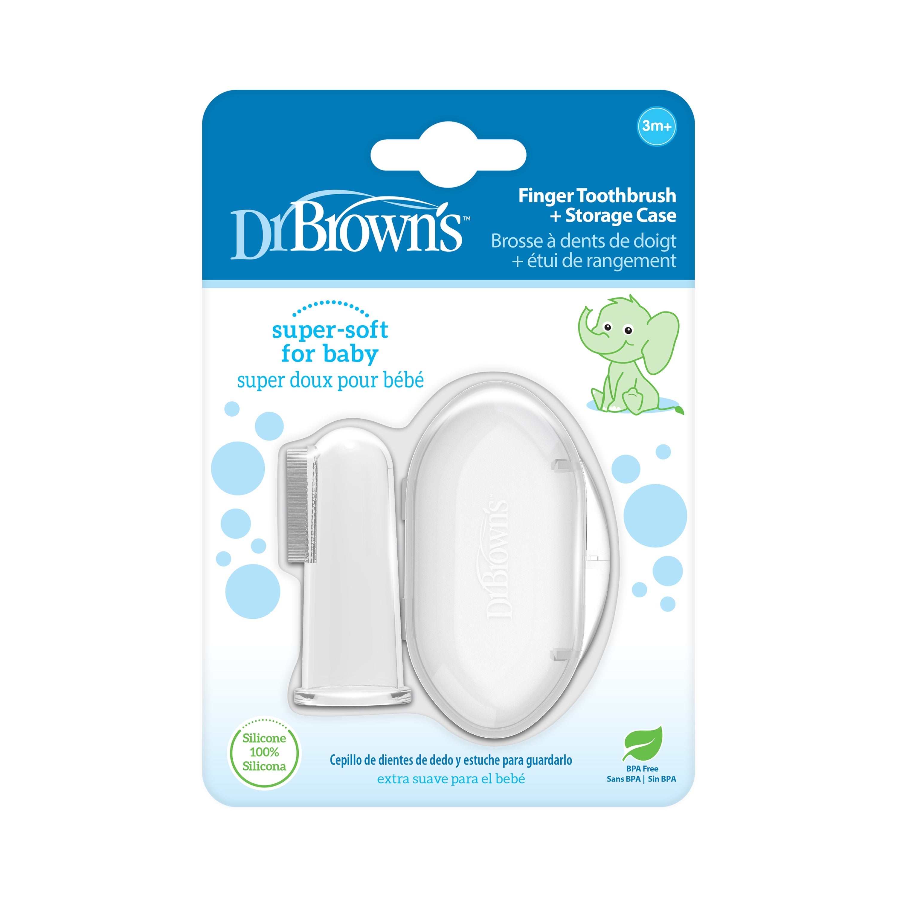 Silicone Finger Toothbrush w/ Case, 1-Pack