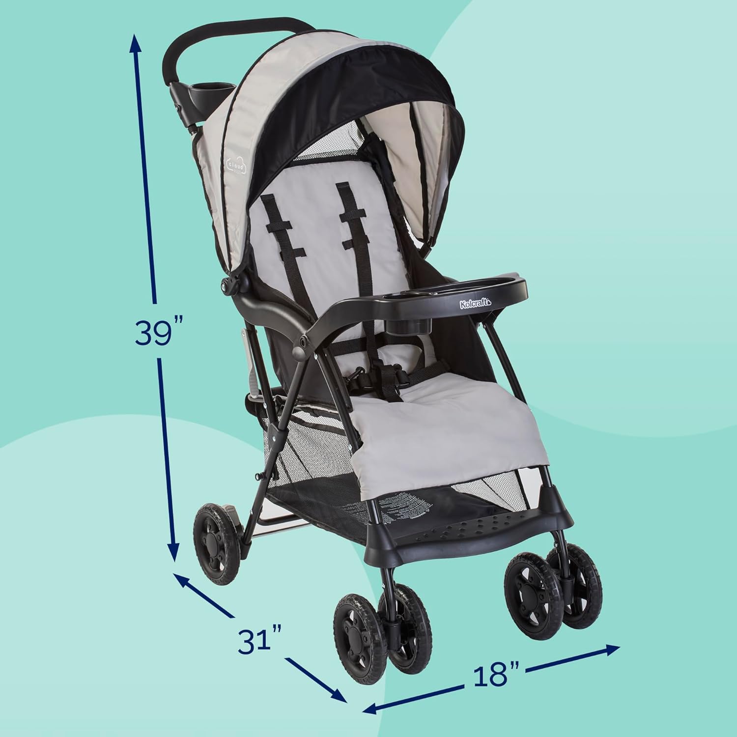 Kolcraft - Cloud Plus Lightweight Stroller | Slate