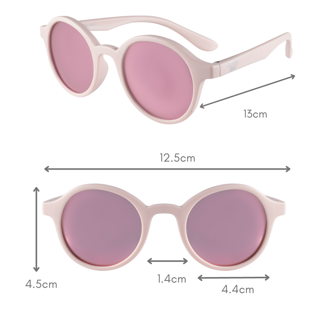 Little Sol+ - Cleo | Baby Pink Mirrored Kids Sunglasses