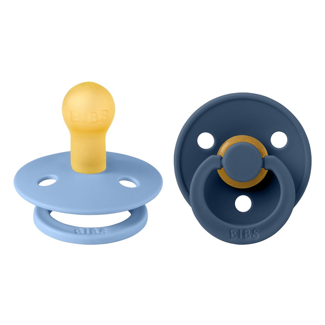 Bibs - Pack of 2 Latex Pacifier | Sky Blue & Steel Blue | Size 1