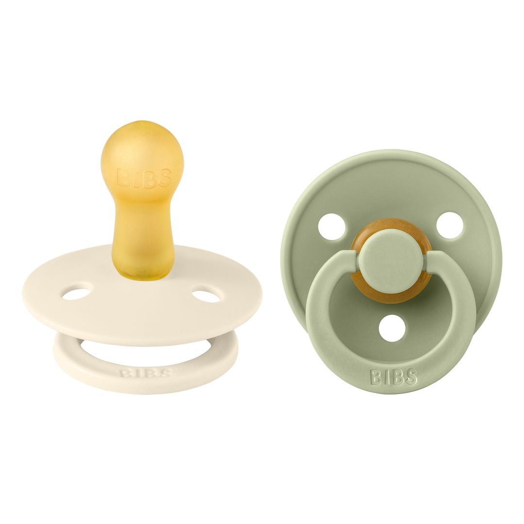 Bibs - Pack of 2 Latex Pacifier | Ivory & Sage | Size 2