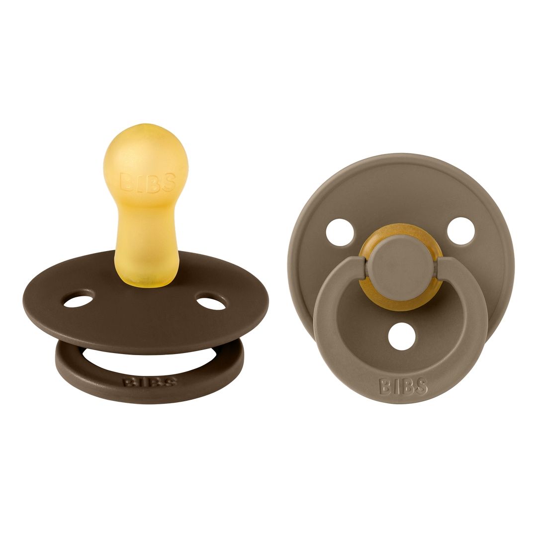 Bibs - Pack of 2 Latex Pacifier | Mocha & Dark Oak | Size 2