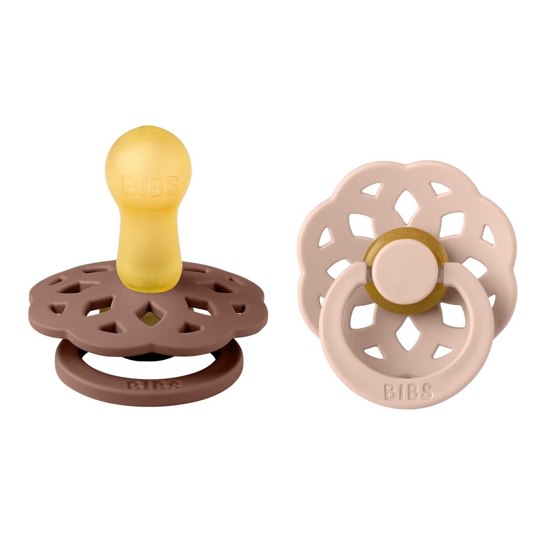 Bibs - Pack of 2 Boheme Latex Pacifier | Woodchuck & Blush | Size 2