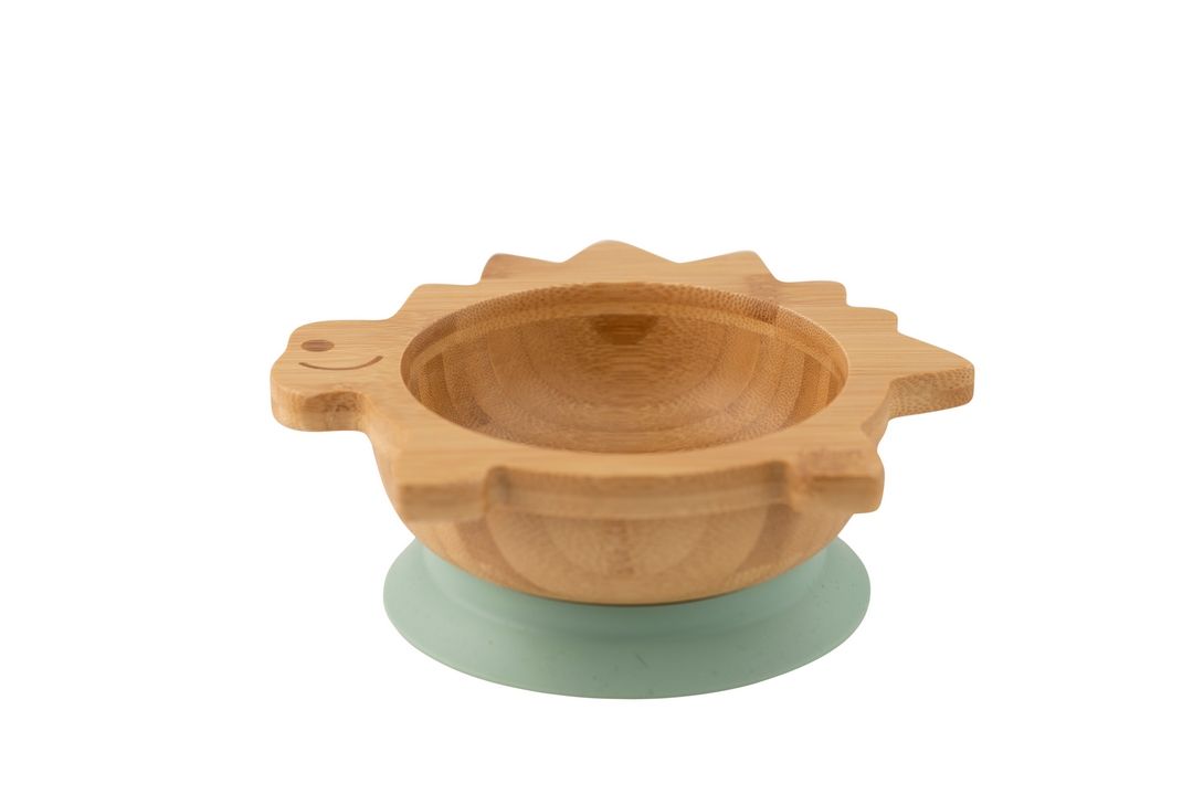 Citron - Organic Bamboo Bowl 250ml Suction & Spoon | Dino Green