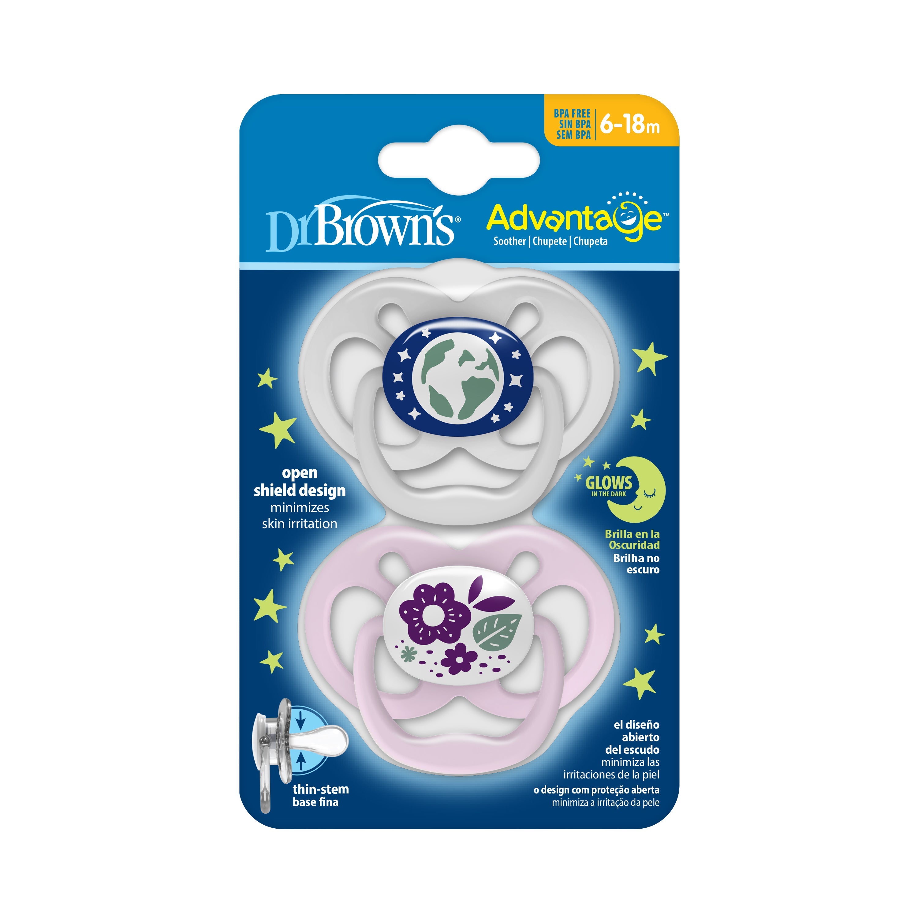 Advantage Pacifier - Glow in the Dark, 2-Pack