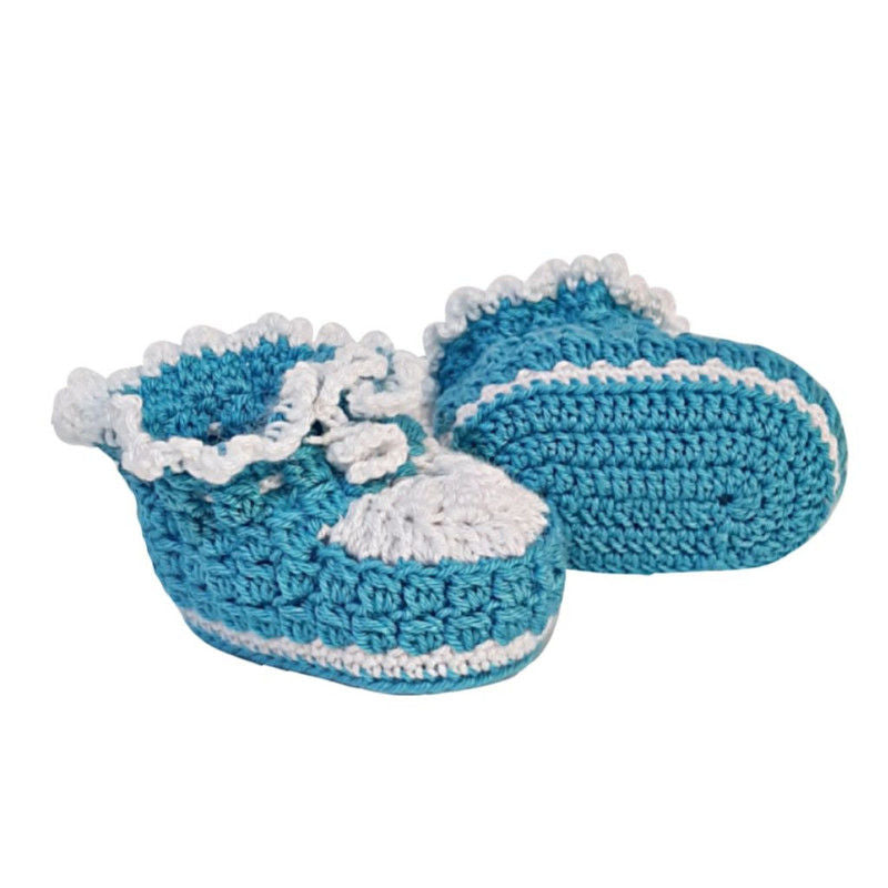Pikkaboo - LittleFeet Handmade Crocheted Baby Booties | blue