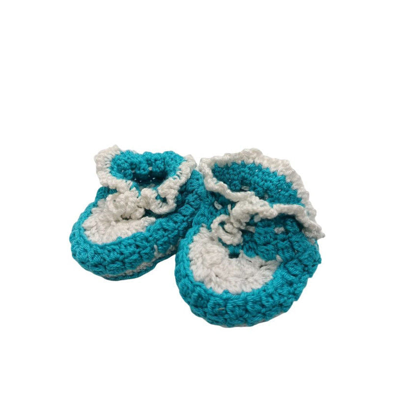 Pikkaboo - LittleFeet Handmade Crocheted Baby Booties | blue