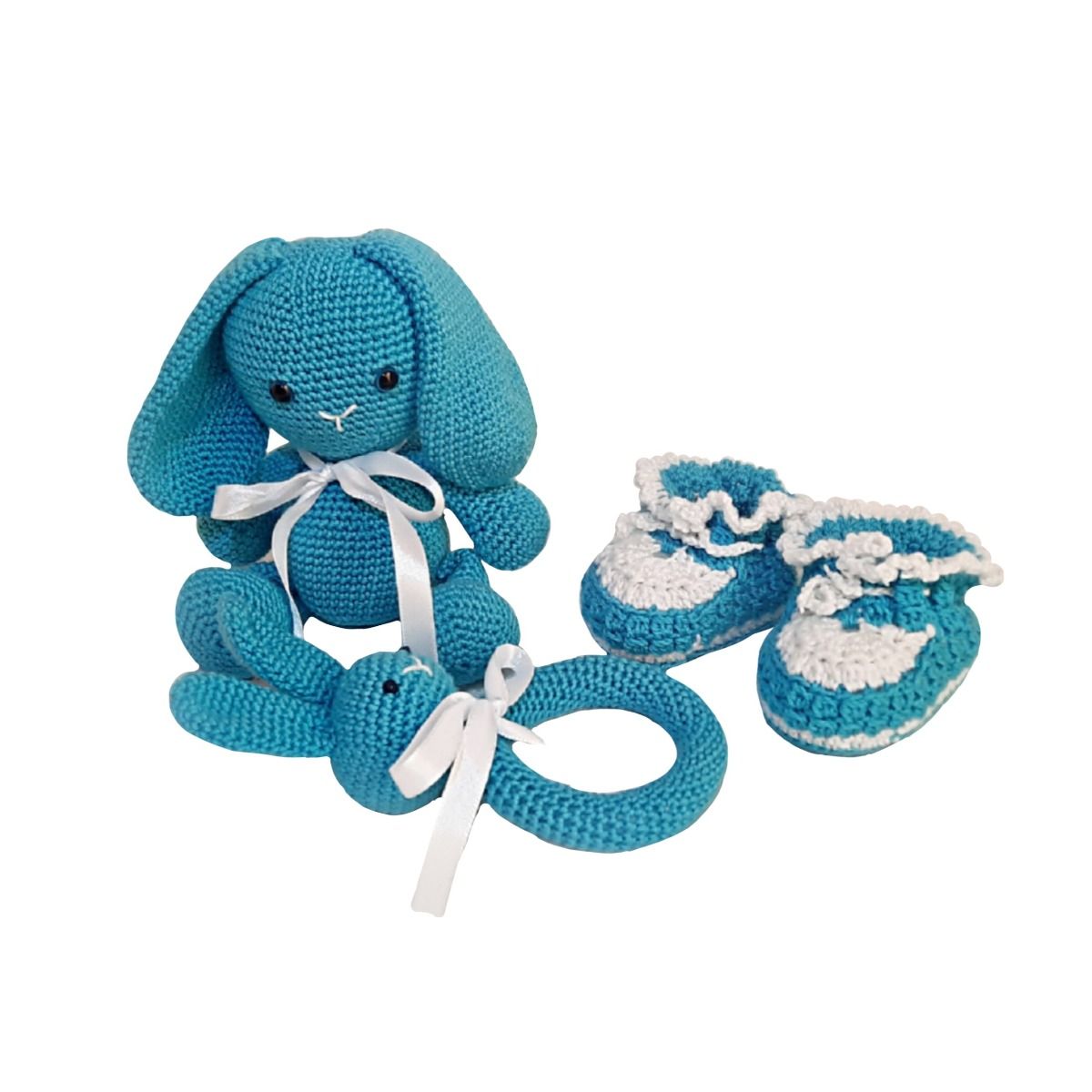 Pikkaboo - Snuggle & Play Soft Crocheted Bunny Set