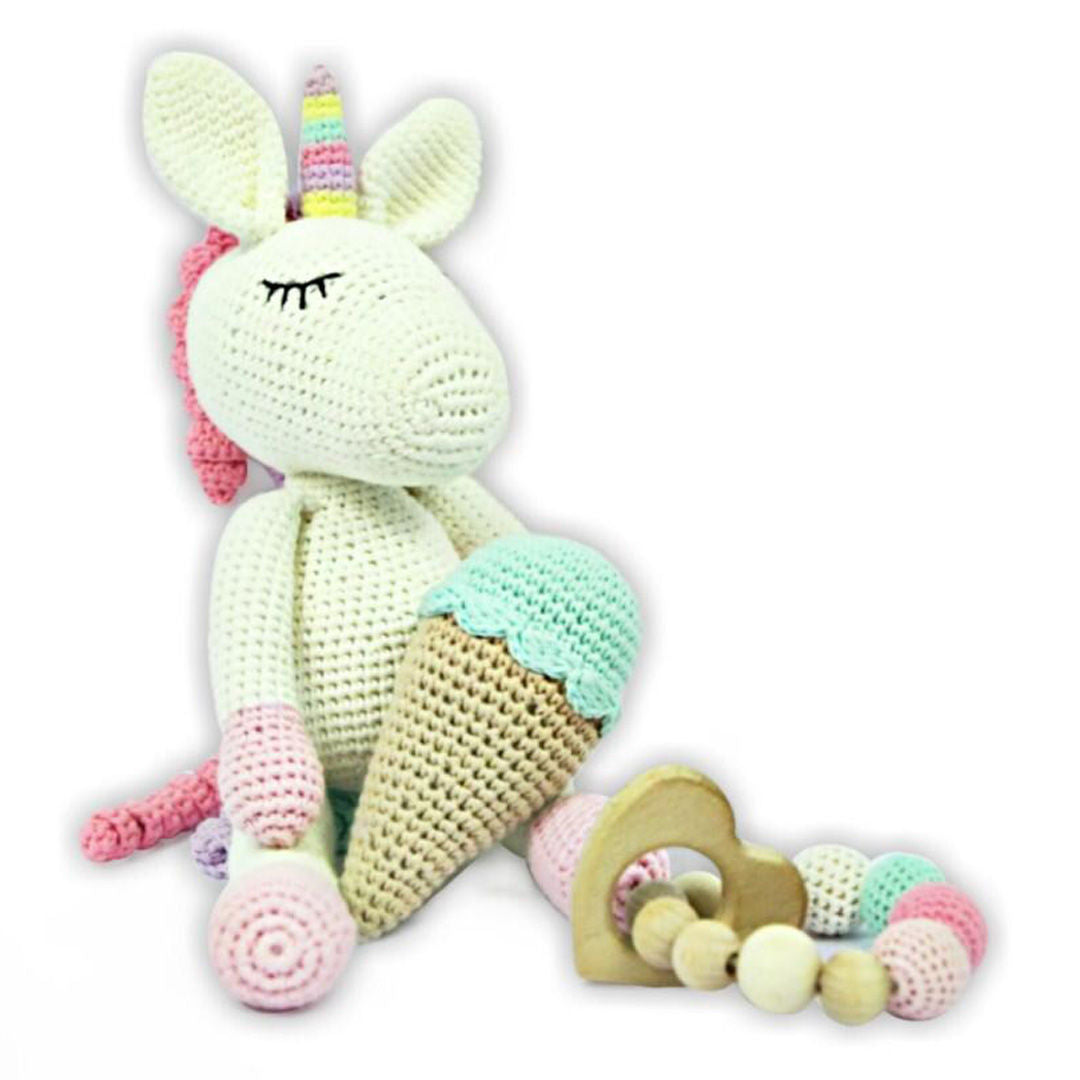 Pikkaboo - Snuggle & Play Crocheted Unicorn Set