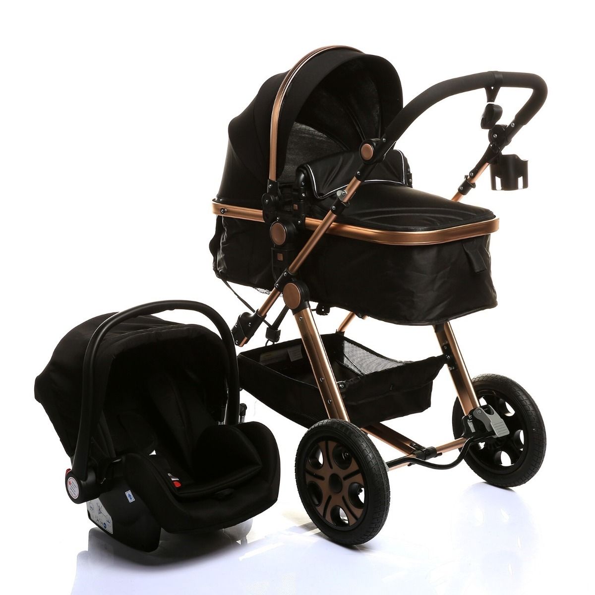 Pikkaboo - 4 In 1 Luxury Stroller Travel System | Black