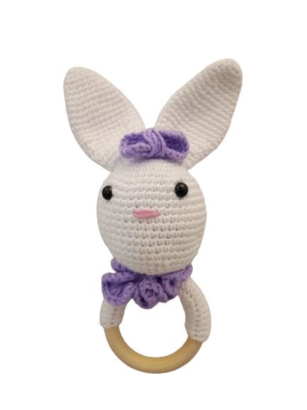 Pikkaboo - Heavenly Hugs Miss Rabbit Handmade Crochet Teether