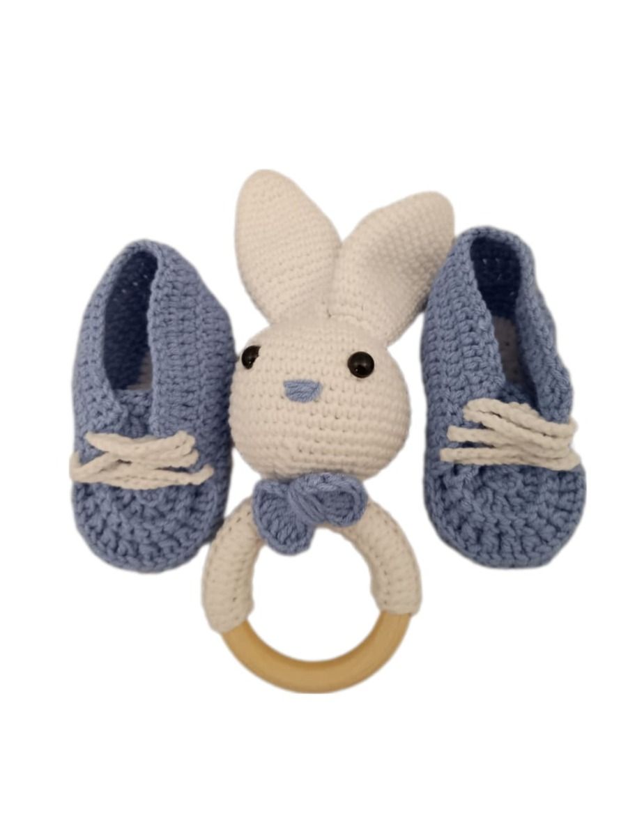 Pikkaboo - Heavenly Hugs Miss Rabbit Crochet Teether And Booties