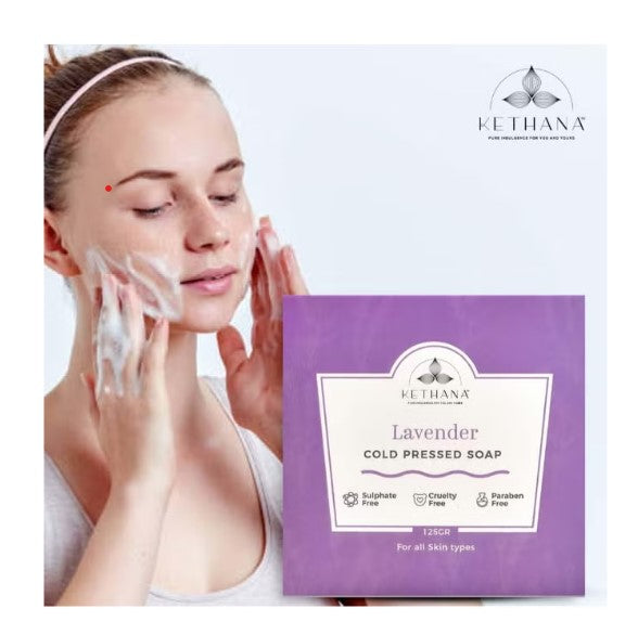 Kethana - Lavender  Soothing Cleansing  Bar |Cold Pressed Soap | 125 gms