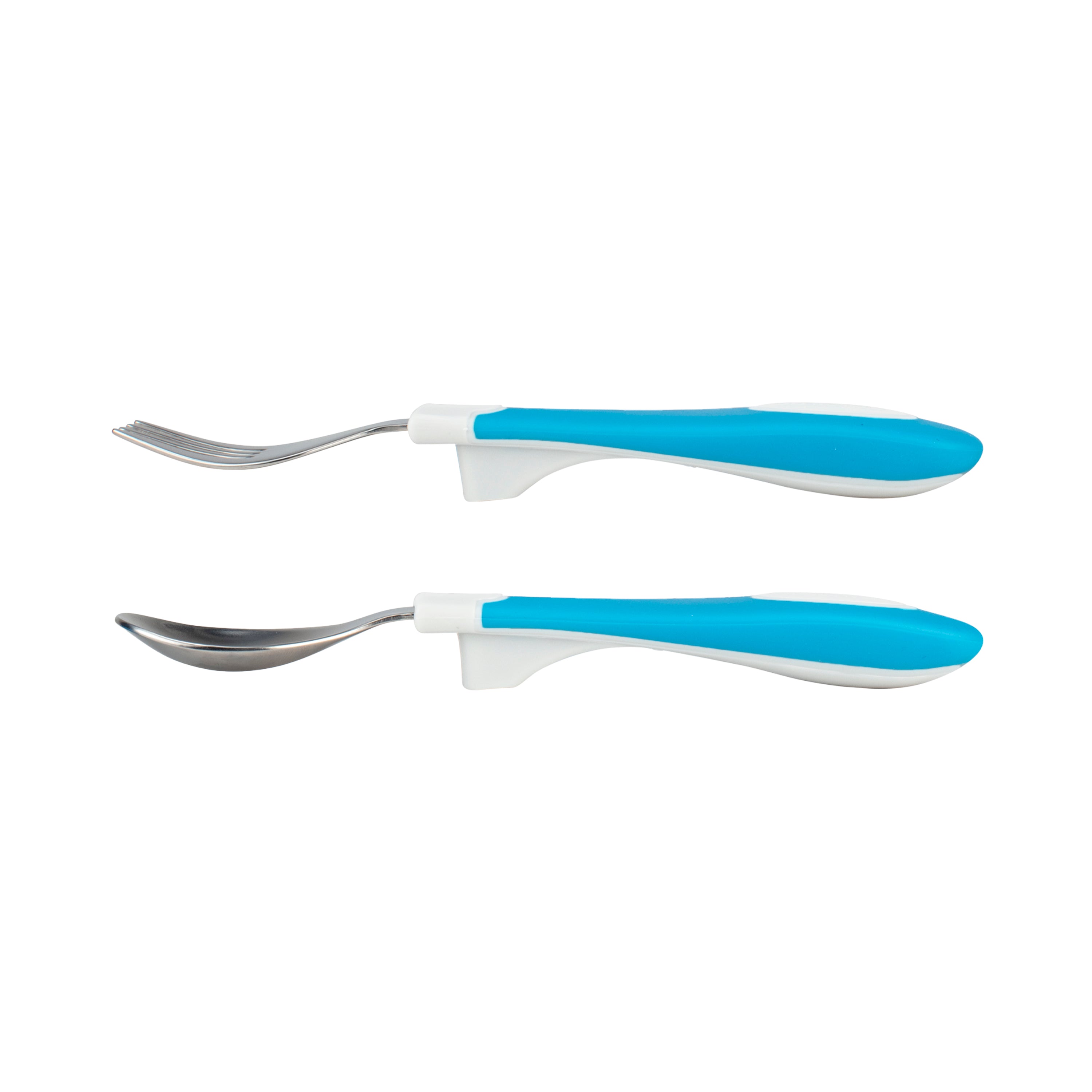 Soft Grip Spoon & Fork Set, Blue