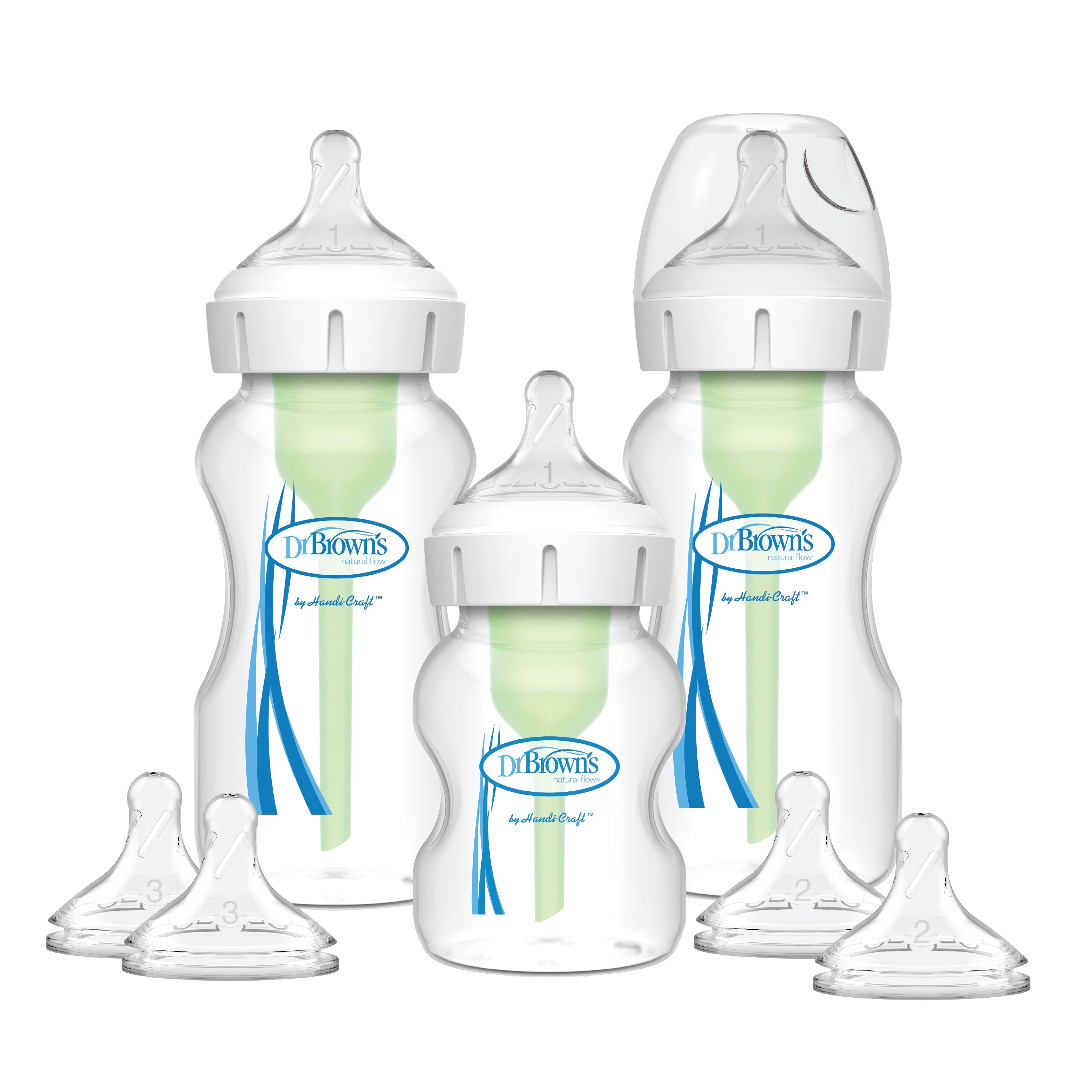 PP W-N Options+ Bottle Starter Kit (2x270 ml & 1x150 ml bottles, 2xL2 & 2xL3 nipples, 2 cleaning brushes)