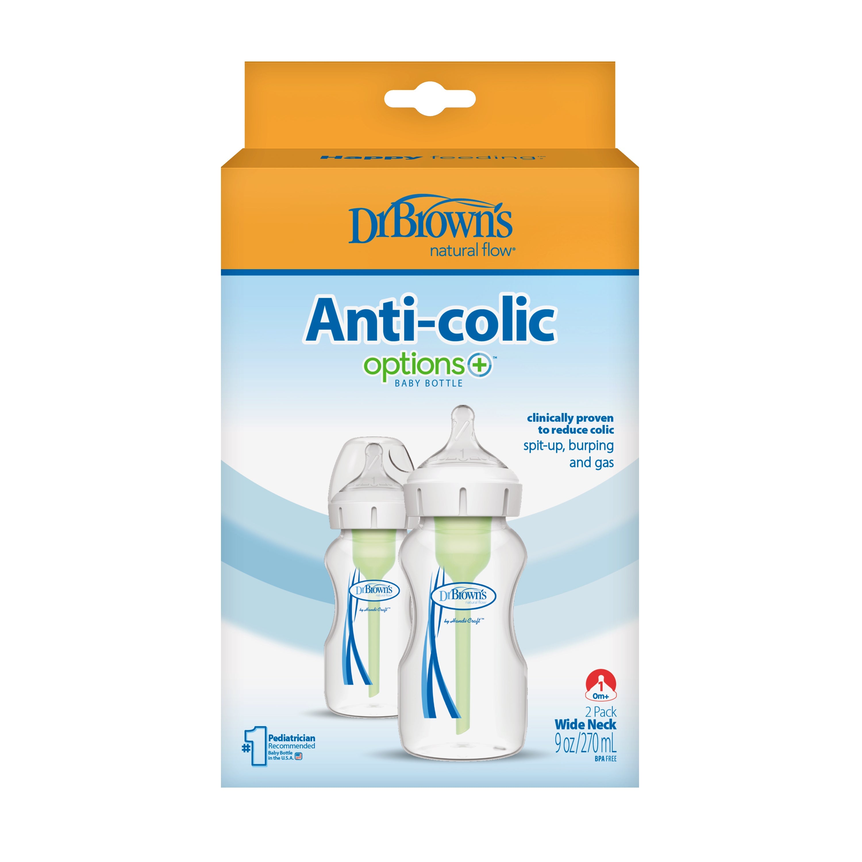 Dr Browns - 9 oz|270 ml PP Wide Neck Options + Bottle- 2 - pack