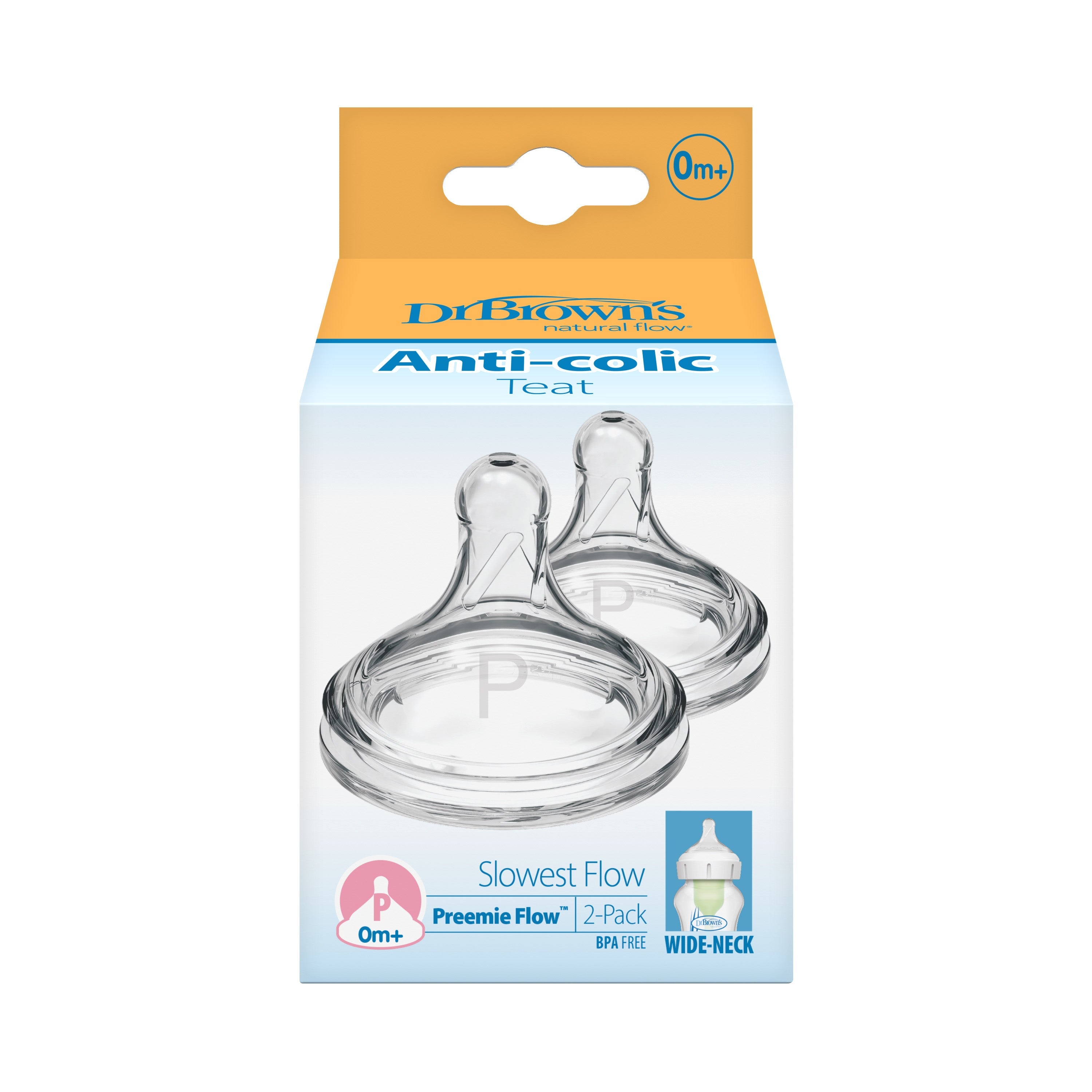 Preemie Flow W-N Silicone Options+ Nipple, 2-Pack