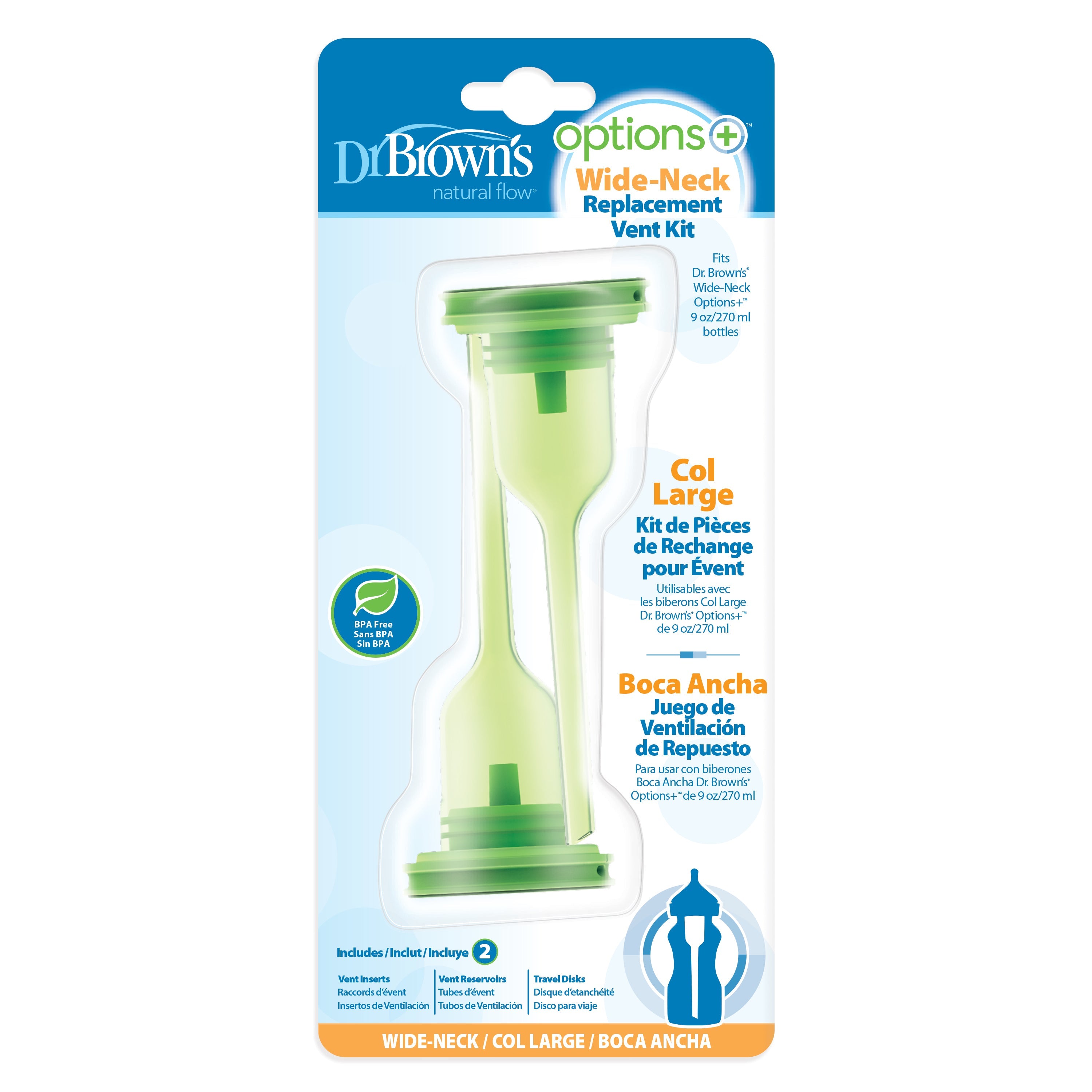 9 oz/270 mL W-N Options+ Bottle Replacement Kit (2 Inserts & 2 Reservoirs)