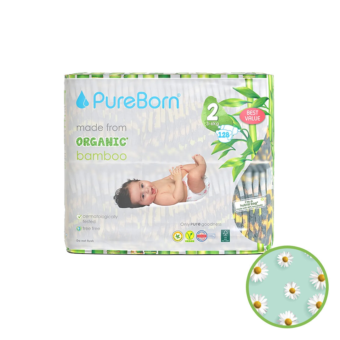 PureBorn Nappy | Size 2 | 3-6 Kg | Assorted Prints